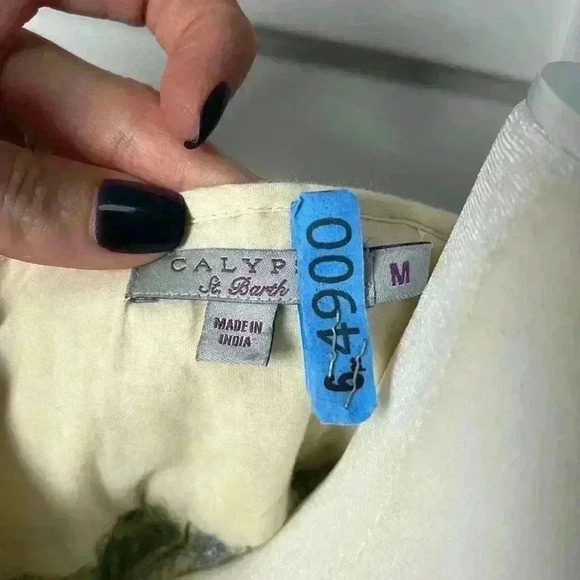 Calypso St. Barth Beaded Embroidered Flare Sleeve Floral Tunic Top Size Medium - Picture 2 of 10